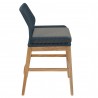Modway Wellspring Outdoor Patio Teak and Rope Counter Stool Blue Side