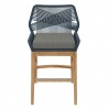 Modway Wellspring Outdoor Patio Teak and Rope Counter Stool Blue Front
