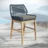 Modway Wellspring Outdoor Patio Teak and Rope Counter Stool Blue - Modway Wellspring Outdoor Patio Teak and Rope Counter Stool Blue