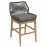 Modway Wellspring Outdoor Patio Teak and Rope Counter Stool Gray