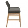 Modway Wellspring Outdoor Patio Teak and Rope Counter Stool Gray Side