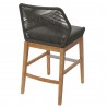 Modway Wellspring Outdoor Patio Teak and Rope Counter Stool Gray Back