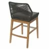 Modway Wellspring Outdoor Patio Teak and Rope Counter Stool Gray Back - Modway Wellspring Outdoor Patio Teak and Rope Counter Stool Gray Back