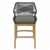 Modway Wellspring Outdoor Patio Teak and Rope Counter Stool Gray Front - Modway Wellspring Outdoor Patio Teak and Rope Counter Stool Gray Front
