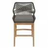 Modway Wellspring Outdoor Patio Teak and Rope Counter Stool Gray Front