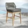 Modway Wellspring Outdoor Patio Teak and Rope Counter Stool Gray - Modway Wellspring Outdoor Patio Teak and Rope Counter Stool Gray