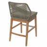 Modway Wellspring Outdoor Patio Teak and Rope Counter Stool Natural Back