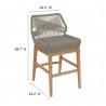 Modway Wellspring Outdoor Patio Teak and Rope Counter Stool Natural