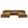 Modway Auren 5-Piece Upholstered Vegan Leather Modular U-Shaped Sofa
