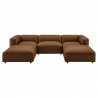 Modway Auren 5-Piece Upholstered Vegan Leather Modular U-Shaped Sofa