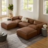 Modway Auren 5-Piece Upholstered Vegan Leather Modular U-Shaped Sofa