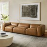 Modway Auren 3-Piece Upholstered Vegan Leather Modular Sofa Camel