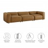Modway Auren 3-Piece Upholstered Vegan Leather Modular Sofa 1