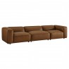 Modway Auren 3-Piece Upholstered Vegan Leather Modular Sofa