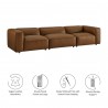 Modway Auren 3-Piece Upholstered Vegan Leather Modular Sofa 2