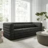 Modway Relle Channel Tufted Boucle Upholstered Sofa Charcoal - Modway Relle Channel Tufted Boucle Upholstered Sofa Charcoal