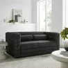 Modway Relle Channel Tufted Boucle Upholstered Loveseat Charcoal - Modway Relle Channel Tufted Boucle Upholstered Loveseat Charcoal