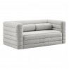 Modway Relle Channel Tufted Boucle Upholstered Loveseat Newsprint