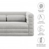 Modway Relle Channel Tufted Boucle Upholstered Loveseat Newsprint