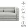 Modway Relle Channel Tufted Boucle Upholstered Loveseat Newsprint - Modway Relle Channel Tufted Boucle Upholstered Loveseat Newsprint