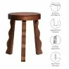Modway Sorrel Carved Wood Stool - Modway Sorrel Carved Wood Stool