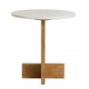 Modway Tarin Acacia Wood and Marble Side Table