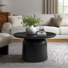 Modway Holloway 30" Round Wood Coffee Table Black Room View