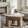 Modway Ellison 33" Round Wood Coffee Table With Marble Top  - Modway Ellison 33" Round Wood Coffee Table With Marble Top 