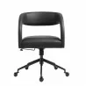 Modway Pinnacle Vegan Leather Office Chair Black Front - Modway Pinnacle Vegan Leather Office Chair Black Front