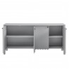 Modway Emmeline 66" 4-Door Scalloped Sideboard Cabinet Gray Open