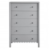 Modway Emmeline Scalloped 5-Drawer Chest Gray Front