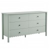Modway Emmeline Scalloped 6-Drawer Dresser Green