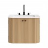Modway Zia 24" Wall-Mount Bathroom Vanity with Marble Sink Natural Front