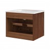Modway Zia 24" Wall-Mount Bathroom Vanity with Marble Sink Walnut Back