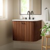 Modway Zia 24" Wall-Mount Bathroom Vanity with Marble Sink Walnut