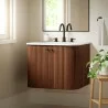 Modway Zia 24" Wall-Mount Bathroom Vanity with Marble Sink Walnut - Modway Zia 24" Wall-Mount Bathroom Vanity with Marble Sink Walnut