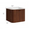 Modway Zia 24" Wall-Mount Bathroom Vanity with Marble Sink Walnut