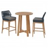 Modway Wellspring 3-Piece Outdoor Patio Teak Wood Bar Set Blue