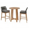 Modway Wellspring 3-Piece Outdoor Patio Teak Wood Bar Set Gary