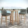 Modway Wellspring 3-Piece Outdoor Patio Teak Wood Bar Set Gray - Modway Wellspring 3-Piece Outdoor Patio Teak Wood Bar Set Gray