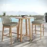 Modway Wellspring 3-Piece Outdoor Patio Teak Wood Bar Set Natural - Modway Wellspring 3-Piece Outdoor Patio Teak Wood Bar Set Natural