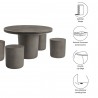 Modway Brion Indoor - Outdoor Patio Concrete 5 Piece Dining Table Gray 4