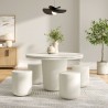 Modway Brion Indoor - Outdoor Patio Concrete 5 Piece Dining Table White 3