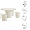 Modway Brion Indoor - Outdoor Patio Concrete 5 Piece Dining Table White 2