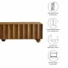 Modway Sorren Scalloped 71" Wood TV Stand Walnut  - Modway Sorren Scalloped 71" Wood TV Stand Walnut 