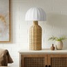 Modway Santo Rattan Table Lamp With Dome Shade