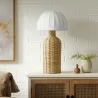 Modway Santo Rattan Table Lamp With Dome Shade - Modway Santo Rattan Table Lamp With Dome Shade