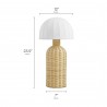 Modway Santo Rattan Table Lamp With Dome Shade