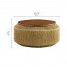 Modway Maris Seagrass and Wood Coffee Table