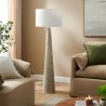 Modway Saylor Carved Ribbed Wood Floor Lamp With Drum Shade 5